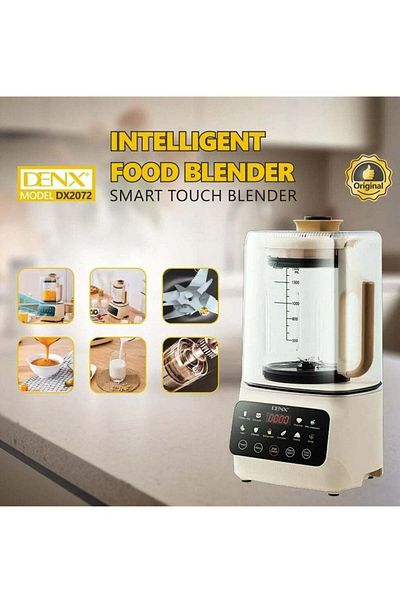 Denx خلاط طعام ذكي 600 واط 1.5 لتر مع غطاء عازل للصوت