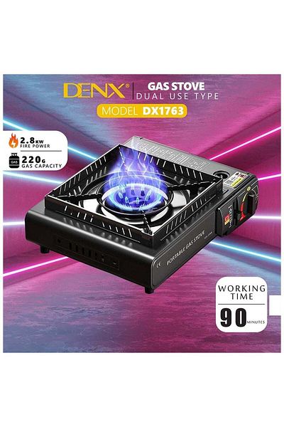 Denx Portable Gas Stove-Dual use type – Compact, Easy-to-Use, Efficient Cooking Solution for Camping,