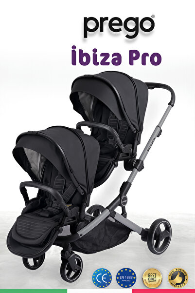 Prego 2071 Ibiza Pro Ikiz Bebek Arabası-siyah (Sadece Bebek Arabası)