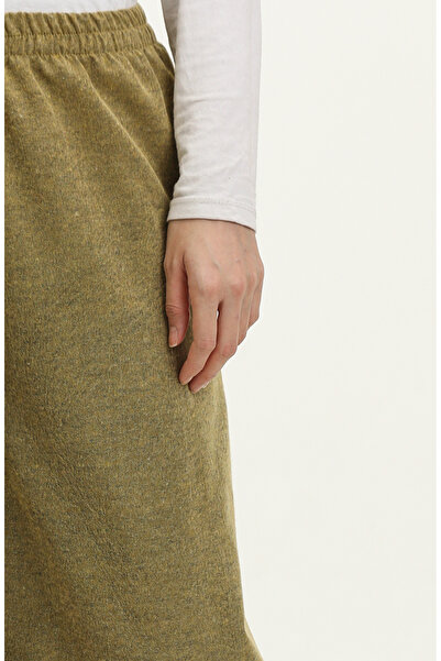 sefamerve Beli Lastikli Bol Paça Pantolon 6108-07 Hardal