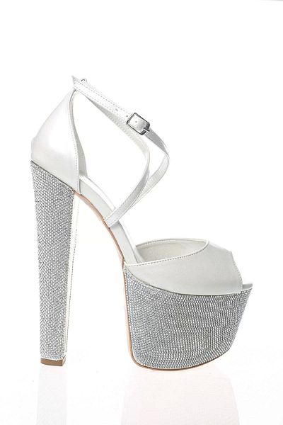 PayBuy Women's Fashion Stylish Gold Mirror Heel Poly Stone High Heel Heels Wedding Engagement Night Evening Dress Shoes