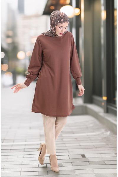 sefamerve Basic Tunic 1120-02 Brown