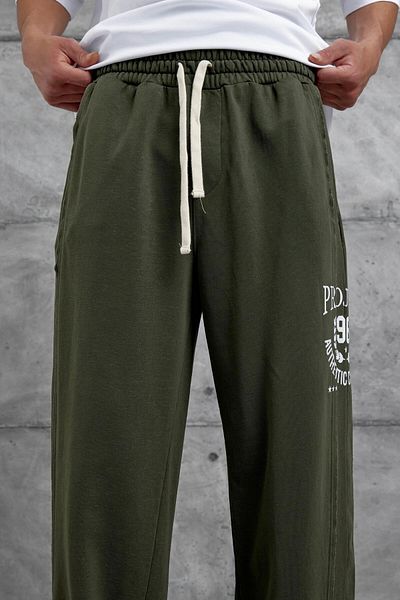 NOMARC Khaki Washed Detailed Project Written Sweatpants
