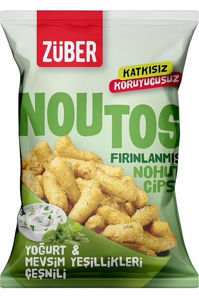 Züber Noutos Chickpea Chips Yogurt and Seasonal Greens Spiced 55Gr (3 Pcs)