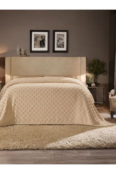 baladı home ev tekstil home collection Double Bedspread with Pompom 220X250 Lighter