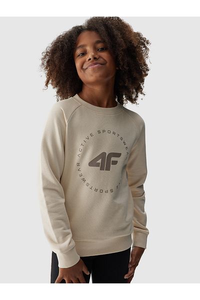 4F Hanorac F637 pentru fete, hanorac bej
