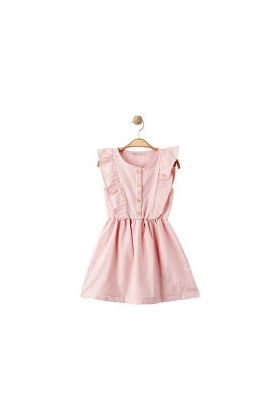 gigigiyim Ruffle Detailed Girl's Dress Powder