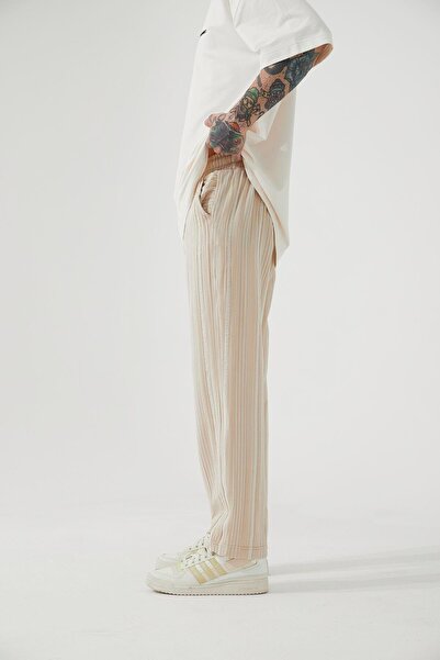 Machinist Men's Maroken Barbaros Striped Relaxed Baggy Stone Sweatpants