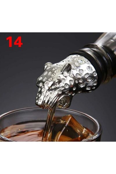 GeldHaus Gh- Tiger Figure Metal Color Bottle Dispenser-Bottle Stopper-Bottle Tip