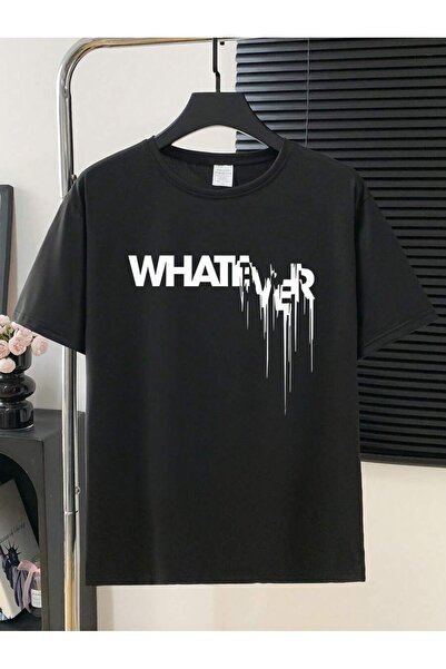 Gollinger Tricou cu imprimeu Whatever pentru bărbați, cu guler rotund