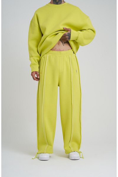 Machinist Ανδρικό Sewing Baggy Oversize Neon Yellow Φούτερ