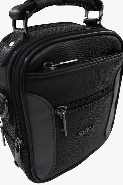 SOSELA 45-3023 Medium Size Men's Black-Grey Handbag