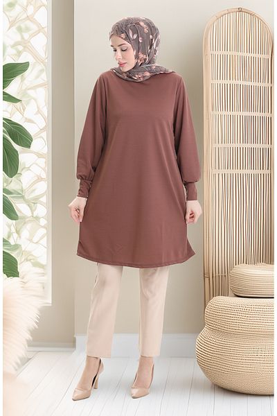 sefamerve Basic Tunic 1120-02 Brown