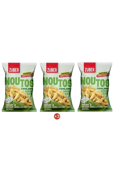 Züber Noutos Chickpea Chips Yogurt and Seasonal Greens Spiced 55Gr (3 Pcs)
