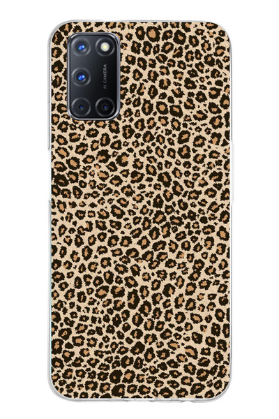 TechTree OPPO A52 - A72 - A92 Uyumlu Leopar Tasarımlı Şeffaf Silikon Kılıf