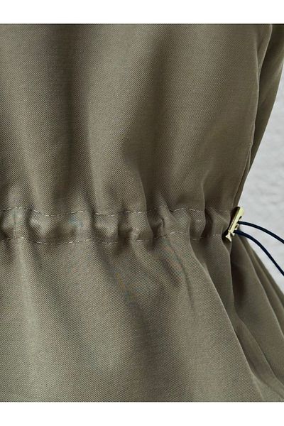 Ebrar Store Zenenya Double Pocket Covered Skirt Suit-El1928 Khaki