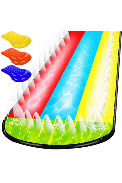 zola Triple water slide set, Zola®, with slide, 3 coloured colognes,4.75x2.02 m, maximum load 150 kg
