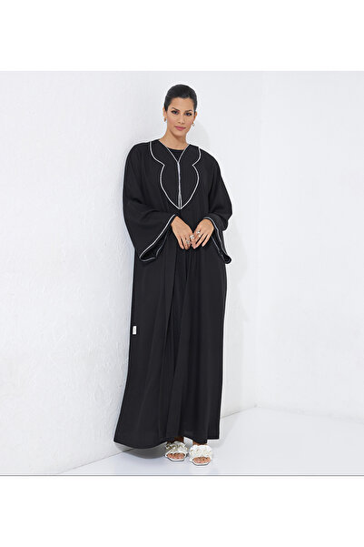 Rosette Abaya Rabbit Neck