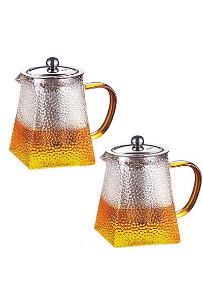 Quasar & Co. Set of 2 Quasar & Co.® teapots, for tea/coffee with infuser, 2x750 ml, borosilicate glass/stainless steel