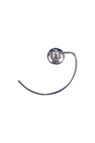flores Metal towel holder with hook, adhesive fastening, shiny chrome, 200 mm