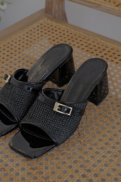 Meral Özgenç Single Strap Heeled Slippers