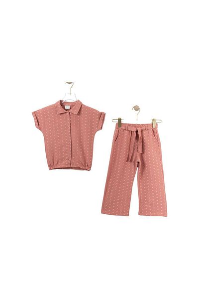 gigigiyim Girl's Suit with Small Embroidered Shirt