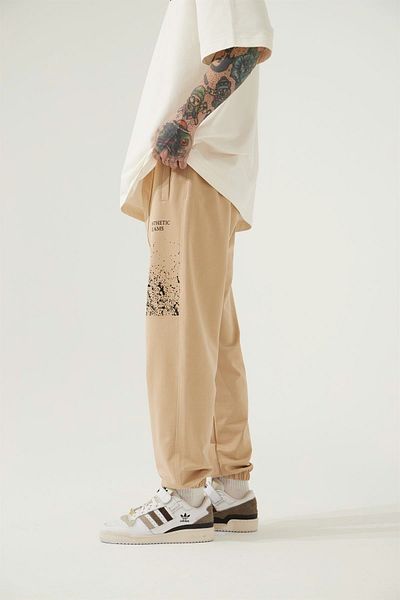 Machinist Ανδρικό Aesthetic Dreams Printed Organic Cotton Jogger Beige Sweatpants