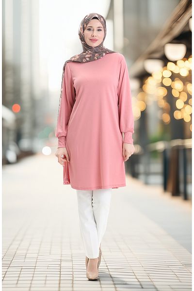 sefamerve Basic Tunic 1120-03 Dusty Rose
