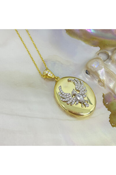 Yantra Silver 925 Ayar Gümüş Anka Kuşu Altın Kaplama Alya Kolyesi