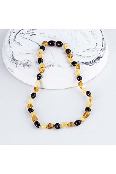 Gümüş Pazarım Double Color Original Children's Amber Necklace