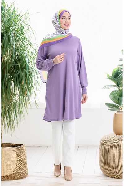 sefamerve Basic Tunic 1120-07 Lilac