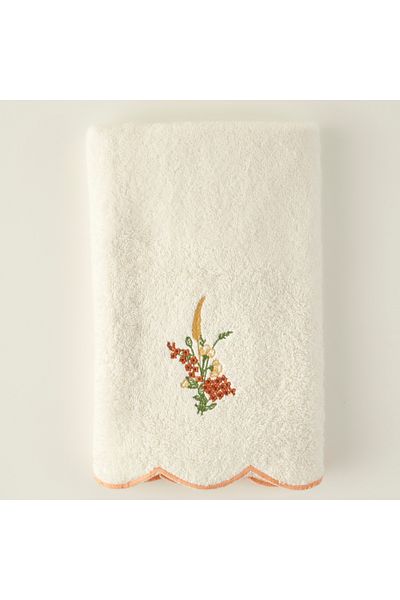 Bella Maison 100% Cotton Flores Face Towel Cream (50X90 cm)