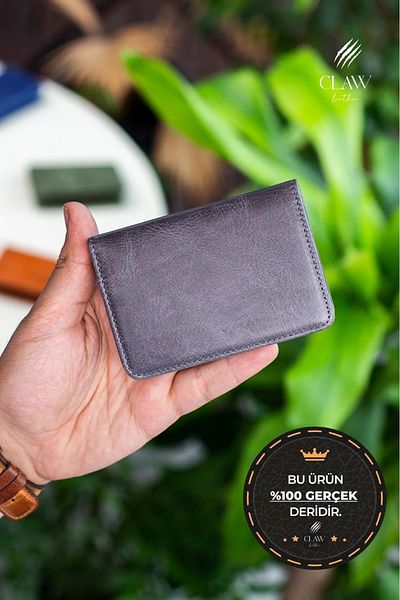clawleather Crazy Leather Unisex Card Holder Wallet