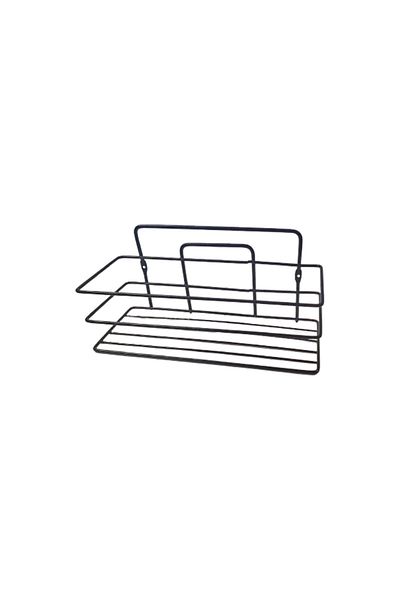 flores Bathroom shelf, metal, one rectangular shelf, matte black, SB004B, 270 x 105 mm