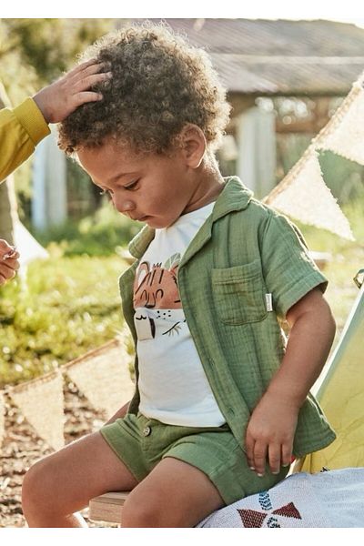 MAYORAL Baby Boy Short Sleeve Shirt Green