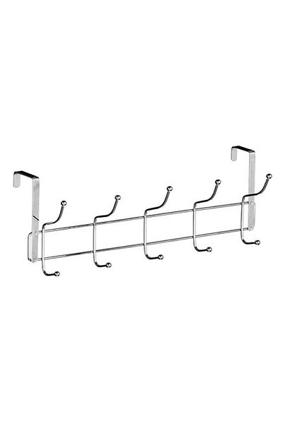 flores Door hanger, metallic, silver, with 6 hooks, 485 mm