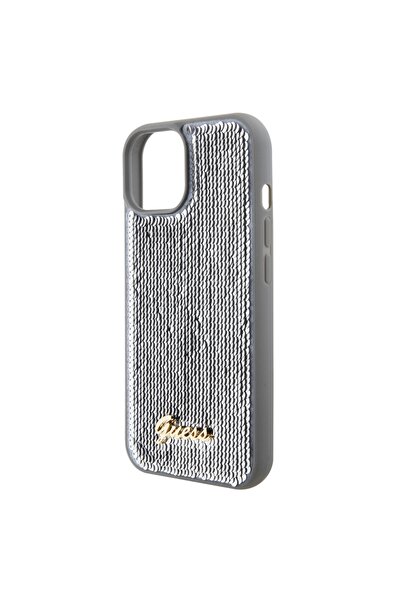 Guess Θήκη για iPhone 15, Μεταλλική με Πούλιες, Guess - Ασημί