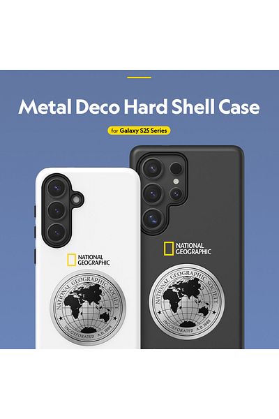 NATIONAL GEOGRAPHIC Metal Deco Hard Shell Case Galaxy S25 Ultra - Black