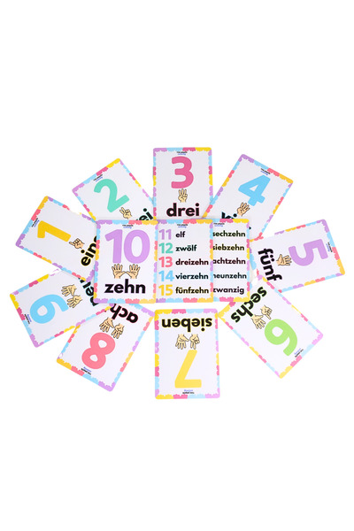 The Grade Almanca Sayılar (1'den 20'ye kadar) Duvar Posteri Çocuklar İçin Eğitici Poster Almanca eğitici set
