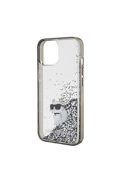 Karl Lagerfeld Carcasă pentru iPhone 13, iPhone 14, iPhone 15, Hardcase cu sclipici lichid, Karl Lagerfeld - Transparentă