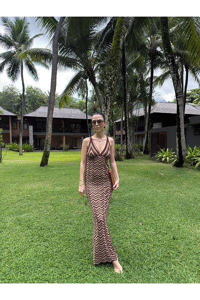 sinemkivanc co Wave Patterned Maxi Dress