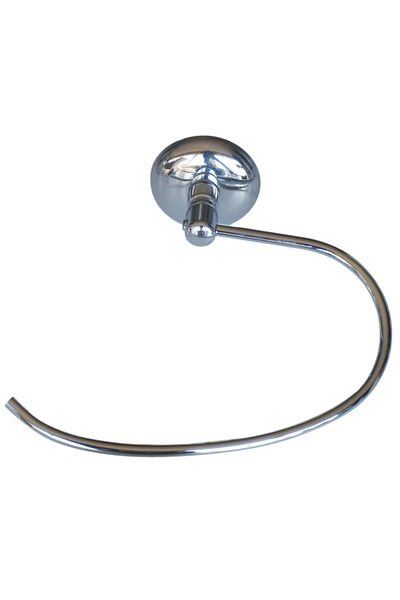 flores Metal towel holder with hook, adhesive fastening, shiny chrome, 210 mm