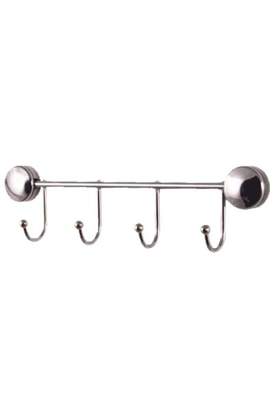flores Metal bathroom hanger, silver, with 4 hooks, 330 mm