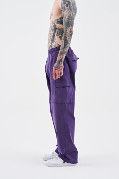 Machinist Ανδρικό τζιν παντελόνι Cargo μωβ