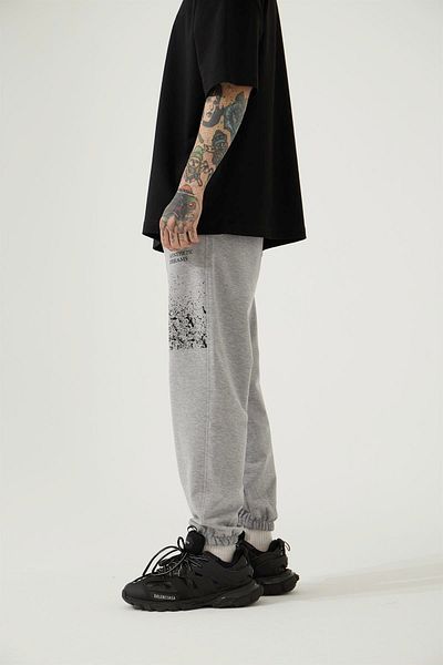 Machinist Ανδρικά Aesthetic Dreams Printed Organic Cotton Jogger Grey Melange Sweatpants
