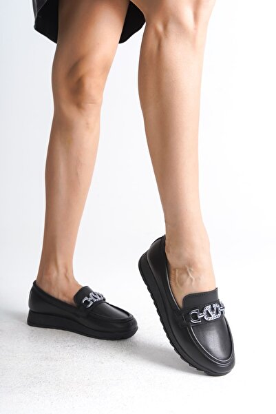 Zerenyus ANNA Ортопедична зручна підошва з застібкою Деталізовані класичні жіночі балетки Чорні туфлі для мам