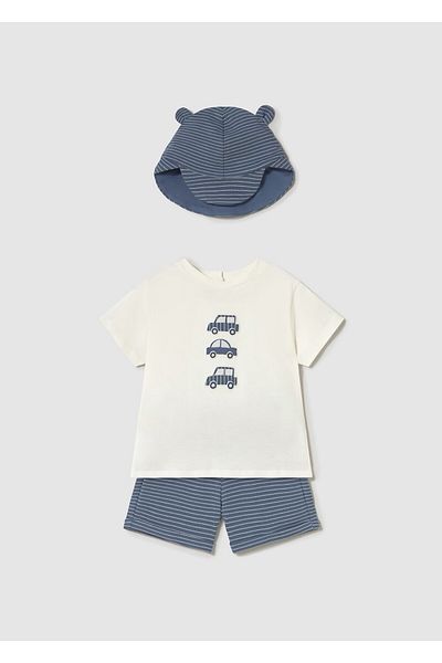 MAYORAL Baby Boy Hat T-Shirt-Shorts Set