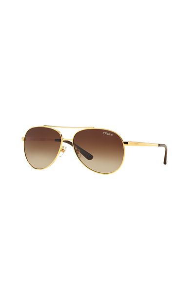 Vogue Unisex Gold-Brown Organic (Uv) Glass Steel Closed Frame Drop Sunglasses Vo3991-Si 280/13