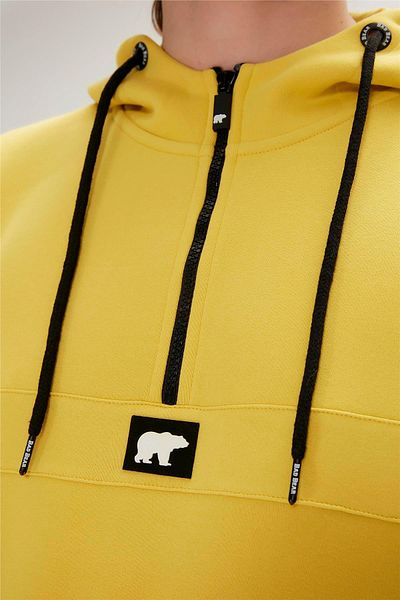 Bad Bear الدفاع نصف الرمز البريدي هوديي الخردل نصف سستة مقنعين البلوز الرجال