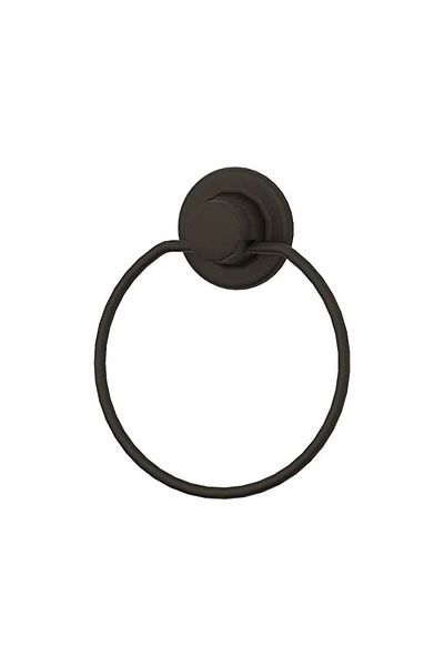 flores Metal towel holder, round, mechanical or suction cup attachment, black, Ø 160 mm